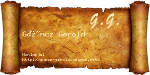 Güncz Gerold névjegykártya