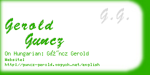 gerold guncz business card